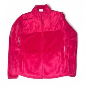 Danskin women’s fleece jacket hot pink size small Barbie pink